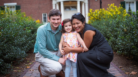 Outdoor family portrait.