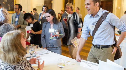 Faculty members at a resource fair.