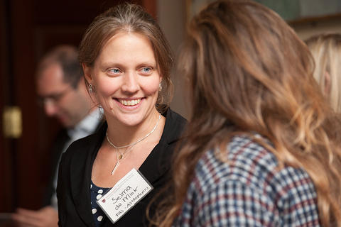 Casual conversation between two new faculty members.