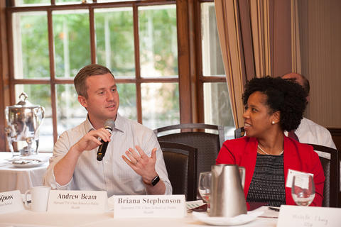 New professors introduce themselves at the New Faculty Institute.