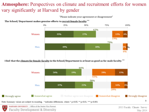 Perspectives on climate and recruitment by gender