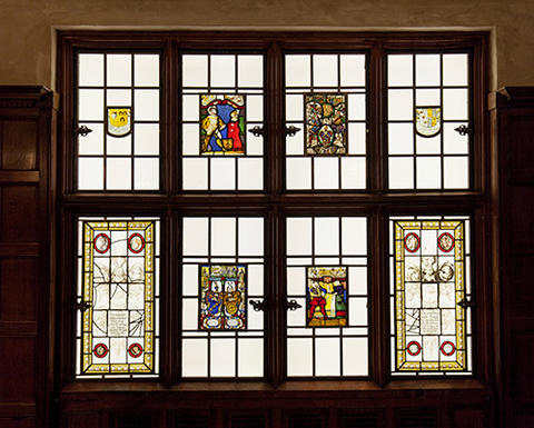 Stained glass windows.